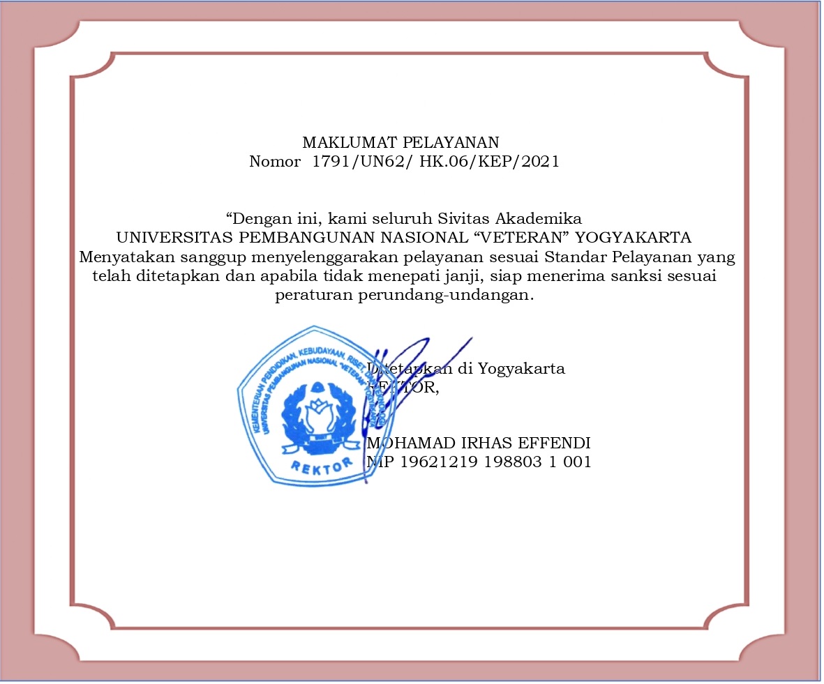 Commitment of the Faculty of Agriculture, UPN Veteran Yogyakarta